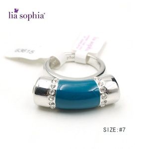 Lia Sophia Size 7 Turquoise Silver Ring New